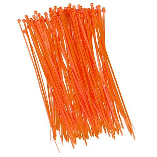 100 Stück Kabelbinder 200mmx2,5mm für Schattiernetz Zaunblende Zaun in orange von Angren