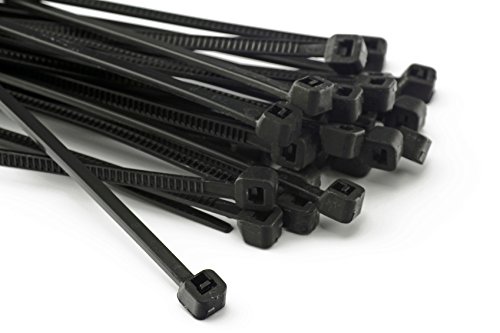 100 Stück Kabelbinder 200mmx2,5mm für Schattiernetz Zaunblende Zaun in schwarz von Angren