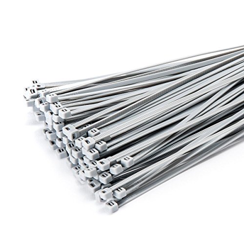100 Stück Kabelbinder 300mmx3,6mm für Zaun Schattiernetze Zaunblende in silber von Angren