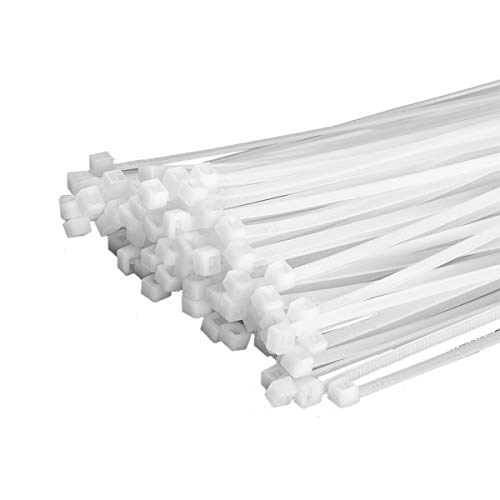 100 Stück Kabelbinder 300mmx4,8mm für Zaunblende Bambusmatte Zaun in weiß von Angren