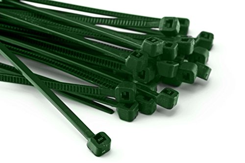 Angren 100 Stück Kabelbinder 300mm x 4,8mm für Schattiernetz Sichtschutz Zaun Grün von Angren