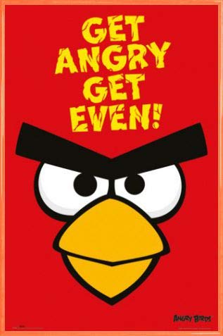Angry Birds Poster Plakat | Bild und Kunststoff-Rahmen - Get Angry Get Even! (91 x 61cm) von Angry Birds