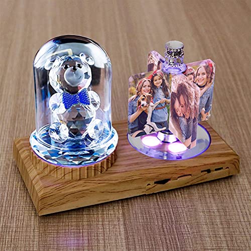 Angry Egg Boy Geschenk benutzerdefinierte Foto Nachtlicht Bluetooth LED Licht Musik Player Vatertagsgeschenk für Papa Geschenk (Blauer Bär) von Angry Egg Boy