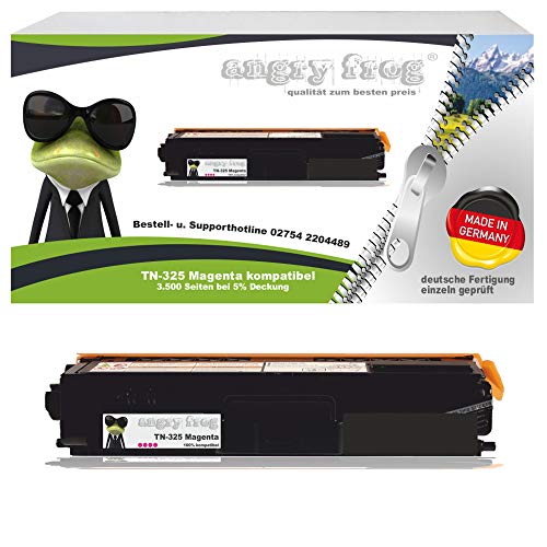 Magenta Toner made in Germany ersetzt BROTHER TN325 M - für BROTHER DCP 9055 CDN, DCP 9270 CDN, HL 4140 CN, HL 4150 CDN, HL 4570 CDW, HL 4570 CDWT, MFC 9460 CDN, MFC 9465 CDN, BROTHER MFC 9970 CDW von Angry Frog