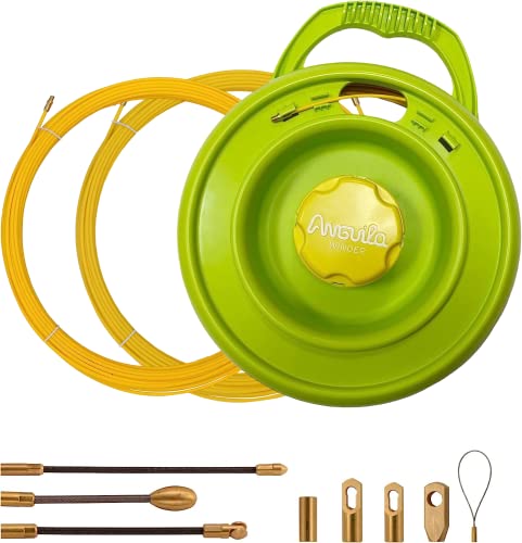 Anguila Max | Einziehband Aufwickler | 2 Kabeleinziehband | Glasfaser + Prolipropylen | Auswechselbare Anschlüsse | 3mm Durchmesser | 30 Meter von ANGUILA MAX