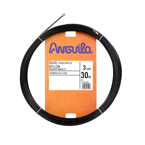 Anguila | Kabelführung | Feste Klemmen | Monofilament | Nylon | Schwarz Farbe | Durchmesser 3mm | 30 Meter von Anguila