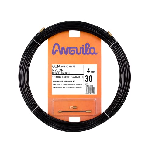 Anguila | Kabelführung | Auswechselbare Klemmen | Monofilament | Nylon | Schwarze Farbe | Durchmesser 4mm | 30 Meter Anguila | Kabelführung | Auswechselbare Klemmen | Monofilament | Nylon | Schwarze Farbe | Durchmesser 4mm | 30 Meter von Anguila
