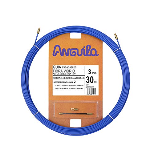 Anguila - Kabeleinführung - Glasfaserverstärkt + Propylen - Austauschbare Klemmen - Blaue Farbe - Durchmesser 3mm - 30 Meter von Anguila