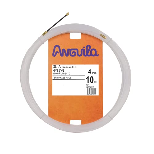 Anguila| Kabeleinziehhilfen | Feste Endstücke | Einzelfaser | Nylon | Farbe Schwarz | Durchmesser 4mm| 10 Meter von Anguila