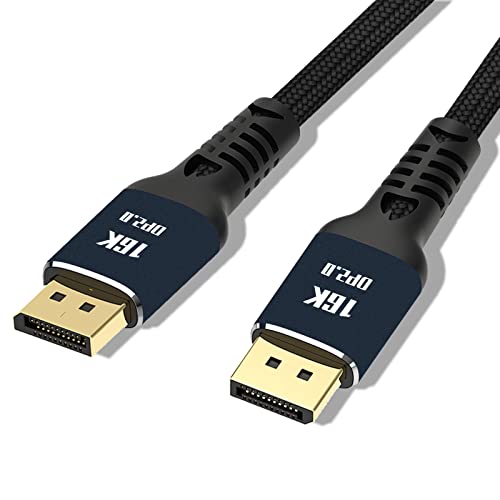 Angusplay 16K DisplayPort 2.0 Kabel 3m 2m 1m 1.5m, 16K@60Hz(15360x8640) 10K@60Hz 8K@60Hz 4K@144Hz / 165Hz 80Gbps DP zu DP 2.0 Kabel, Kompatibel FreeSync/G-Sync, für Gaming Monitor PC Grafikkarte 1.5m von Angusplay