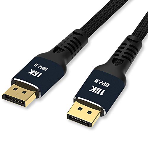 Angusplay 16K DisplayPort Kabel 2.0 3m / 10ft, 16K@60Hz(15360x8640), 10K@60Hz, 8K@60Hz, 4K@165Hz 4K@144Hz DP zu DP 2.0 Kabel, Highspeed 80Gbps, HDR 3D HDCP für Monitor Video Grafikkarte usw von Angusplay