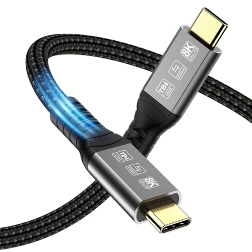 Angusplay USB4 Kabel mit Thunderbolt 4 Kabel 2m, 100W Schnell Aufladung, 40Gbps Datenkabel, 8K 60Hz Bild/Video, TB4 USB-C Kabel Kompatibel mit iPhone 15 Pro Max, Mac MacBook Pro, SSD eGPU von Angusplay