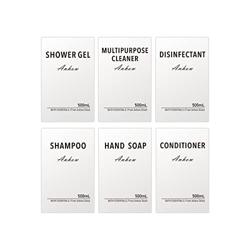 6 Stück Seifenspender Aufkleber, wasserdichte Aufkleber Set für Badezimmer Küche Seifenspender von Anhow