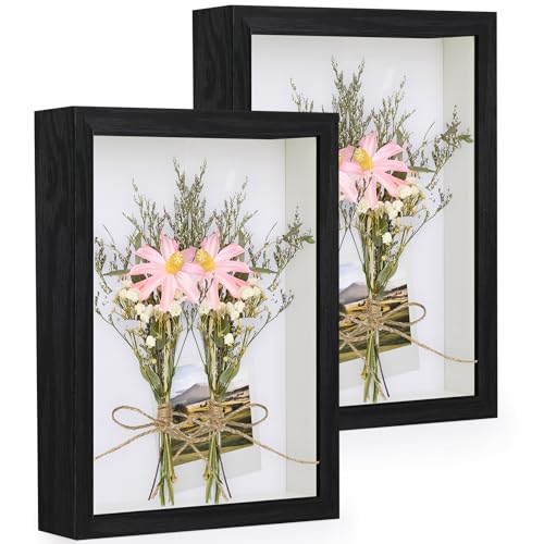 Anhow 2er 3D Bilderrahmen zum Befüllen, A4 3D Bilderrahmen Tiefer Objektrahmen 20 x 30 cm mit Transparente Echtglas für Tischplatte und Wand - Schwarz/ 3cm Anhow 2er 3D Bilderrahmen zum Befüllen, A4 3D Bilderrahmen Tiefer Objektrahmen 20 x 30 cm mit Transparente Echtglas für Tischplatte und Wand - Schwarz/ 3cm von Anhow