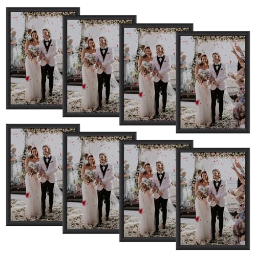 Anhow 8er Bilderrahmen 21x29.7 cm, A4 Schwarz Fotorahmen Collage Set Horizontal oder Vertikal für Wandbehänge oder Tischdekoration - Schwarz Anhow 8er Bilderrahmen 21x29.7 cm, A4 Schwarz Fotorahmen Collage Set Horizontal oder Vertikal für Wandbehänge oder Tischdekoration - Schwarz von Anhow