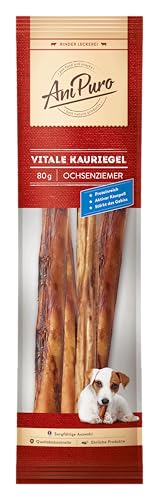 AniPuro Vitale KAURIEGEL, Leckerlis aus Ochsenziemer, hochwertig und getreidefrei, Snack mit hohem Protein-Gehalt, für große und kleine Hunde, 80g von Ani Puro