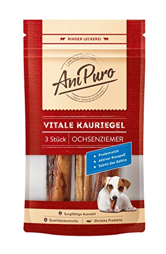 AniPuro Vitale KAURIEGEL, Leckerlis aus Ochsenziemer, hochwertig und getreidefrei, Snack mit hohem Protein-Gehalt, für große und kleine Hunde, 50g von Ani Puro