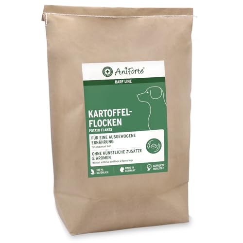 AniForte Barf Zusatz Hund Kartoffelflocken 5kg – Naturprodukt, Barf Hundefutter getreidefrei & glutenfrei, Flocken für Hunde ohne künstliche Zusätze, Kartoffelflocken für Hunde von AniForte