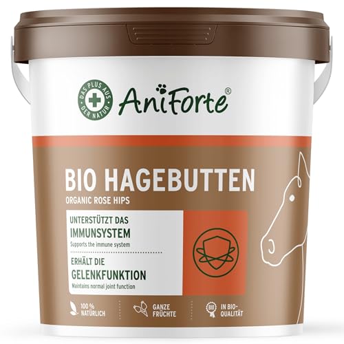 AniForte Bio Hagebutten für Pferde - getrocknete Früchte zur Unterstützung der Gelenkfunktion & Erhaltung des Immunsystems (1kg) von AniForte