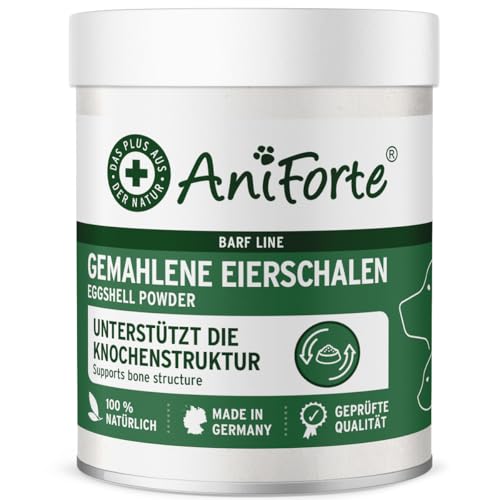 AniForte Eierschalenpulver für Hunde & Katzen 250 g – Natürliche Kalzium Quelle, Unterstützt Knochen & Zähne, Eierschalen Pulver zum Barfen, Calcium für Hunde, hohe Bio Verfügbarkeit von AniForte