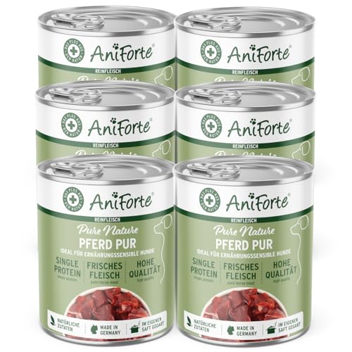 AniForte Barf Hundefutter Nass Pferd Pur 6 x 400g – Fleisch Pur, Barffleisch für Hunde, Barffutter, Nassfutter getreidefrei & ohne Zusätze, Wet Dog Food Dosenfutter AniForte Barf Hundefutter Nass Pferd Pur 6 x 400g – Fleisch Pur, Barffleisch für Hunde, Barffutter, Nassfutter getreidefrei & ohne Zusätze, Wet Dog Food Dosenfutter von AniForte