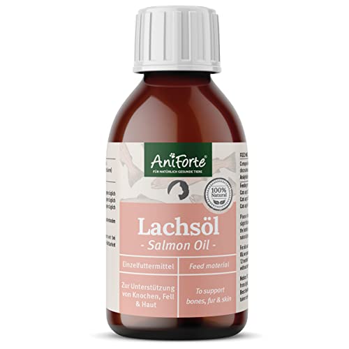 AniForte Lachsöl für Katzen 100ml - Natur Fischöl aus Norwegen, reich an Omega 3, frisch abgefüllt in Deutschland, Ergänzungsmittel für Katzen ohne Zusätze, einfache Tropfdosierung von AniForte