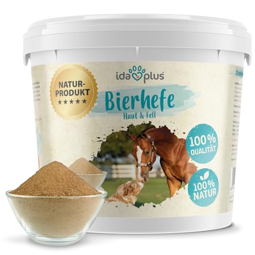 Ida Plus - Reines Bierhefe-Pulver - 3 kg - 100% Naturprodukt für Hunde, Katzen & Pferde - Futterergänzung für glänzendes Fell & kräftige Haut - reich an B-Vitaminen, Mineralien & Spurenelemente von Ida Plus