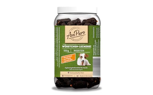 AniPuro 550g Snackbecher Würstchen-Leckerei Insekten, hochwertiger Belohnungssnack, getreidefreie Rezeptur, tierisches Monoprotein, Hypoallergen, für große und kleine Hunde von Ani Puro