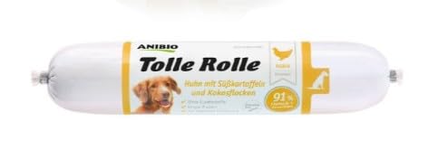 Anibio 8 x Tolle Rolle Huhn 400g Nassfutter für Hunde - mit Süßkartoffeln und Kokosflocken - Getreidefrei Anibio 8 x Tolle Rolle Huhn 400g Nassfutter für Hunde - mit Süßkartoffeln und Kokosflocken - Getreidefrei von Anibio