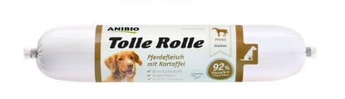 Anibio 8 x Tolle Rolle - Pferd 400g Nassfutter für Hunde - hypoallergenes Pferdefleisch mit Kartoffel - Getreidefrei - 92% Pferdefleisch Anibio 8 x Tolle Rolle - Pferd 400g Nassfutter für Hunde - hypoallergenes Pferdefleisch mit Kartoffel - Getreidefrei - 92% Pferdefleisch von Anibio