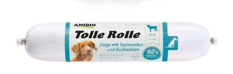 Anibio 8 x Tolle Rolle Ziege 400g hypoallergenes Nassfutter für Hunde - mit Topinambur - Getreidefrei - Ideal für eine Ausschlussdiät Anibio 8 x Tolle Rolle Ziege 400g hypoallergenes Nassfutter für Hunde - mit Topinambur - Getreidefrei - Ideal für eine Ausschlussdiät von Anibio