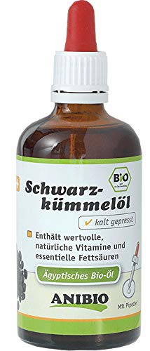 Anibio Schwarzkümelöl 100ml (Tropfen) Ergänzungsfutter für Hunde von Anibio