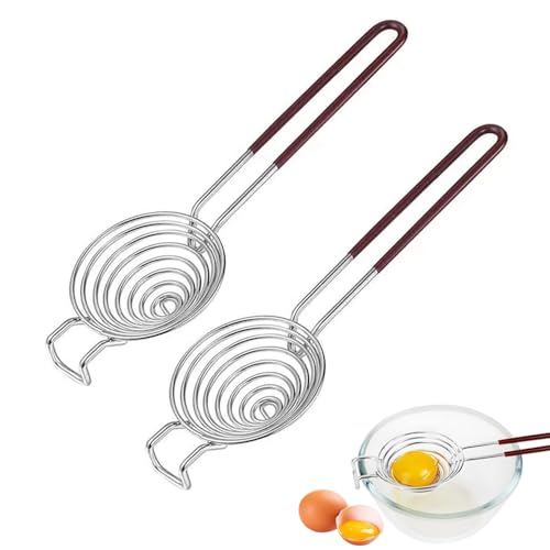 2 Stück Eiertrenner Eigelbtrenner - 304 Edelstahl Eitrenner, Egg Separator Leicht zu Reinigender für Küche Backwerkzeug von Anicy