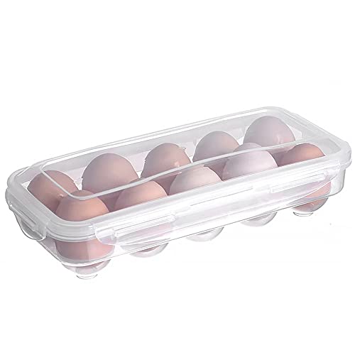 Anicy Eierhalter Kühlschrank Eierbox 10 Eier - Eierbehälter Aus Kunststoff, Eierbehälter Eier Transportbox Kunststoff Für Kühlschrank, Küche (Transparent) von Anicy