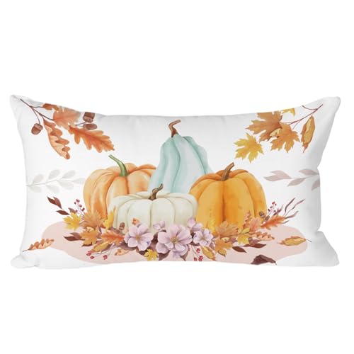Anicy Kissenbezug Kürbis Herbst - Kissenhülle Herbst Deko 50x30 cm für Herbstdeko Bauernhaus Thanksgiving Halloween Bettwäsche Wohnzimmer Anicy Kissenbezug Kürbis Herbst - Kissenhülle Herbst Deko 50x30 cm für Herbstdeko Bauernhaus Thanksgiving Halloween Bettwäsche Wohnzimmer von Anicy