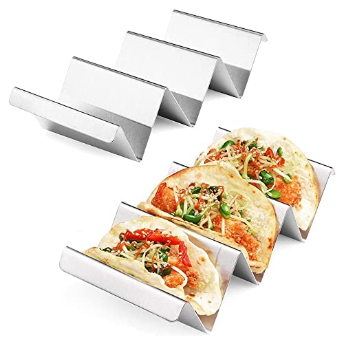 Anicy Taco Halter Ständer - 2 Pack Edelstahl Taco Halter - Taco Tray Holder Mexikanisches Lebensmittelregal Taco Rack Wellenförmiges für Geschirrspüler und Ofen von Anicy