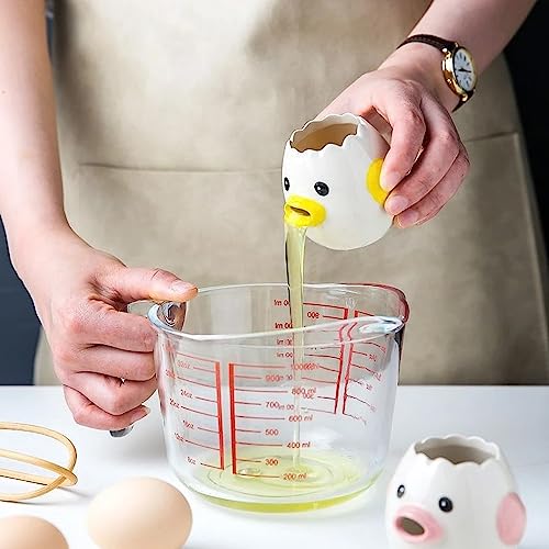 Eiertrenner Kitchen Gadgets Eigelbtrenner - Eiertrenner Keramik, Egg Yolk Separator, Eiertrenner Küken Lustig Für Küche, Bäckerei (Gelb) von Anicy