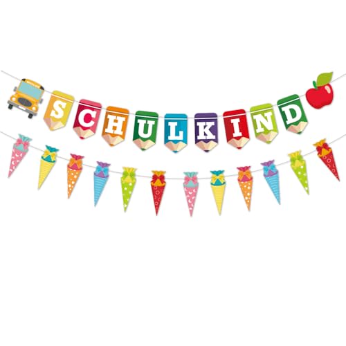 Einschulung Schulkind Girlande - Schulkind deko Einschulung Schulanfang Banner Hänge Deko für Einschulungsparty Schuleinführung Deko Junge und Mädchen Einschulung Schulkind Girlande - Schulkind deko Einschulung Schulanfang Banner Hänge Deko für Einschulungsparty Schuleinführung Deko Junge und Mädchen von Anicy