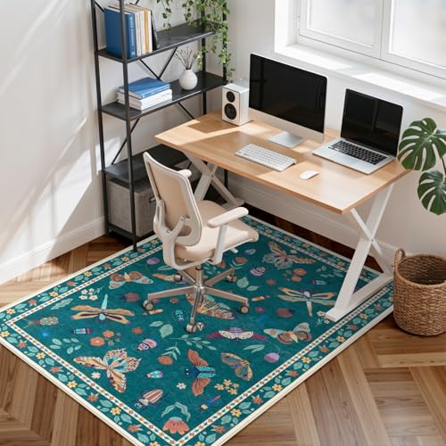 Anidaroel Bürostuhlmatte für Hartholzböden/Fliesen, rutschfester Schreibtischteppich für Büros, Insektendruck, dunkelgrüne Büroteppiche für Rollstühle, Gaming-Stuhlmatte für Hartholz, 121,9 x 152,4 cm Anidaroel Bürostuhlmatte für Hartholzböden/Fliesen, rutschfester Schreibtischteppich für Büros, Insektendruck, dunkelgrüne Büroteppiche für Rollstühle, Gaming-Stuhlmatte für Hartholz, 121,9 x 152,4 cm von Anidaroel