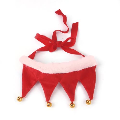 Verstellbare Glöckchen Weihnachten Haustierhalsband (Rot, M) von Aniepaa