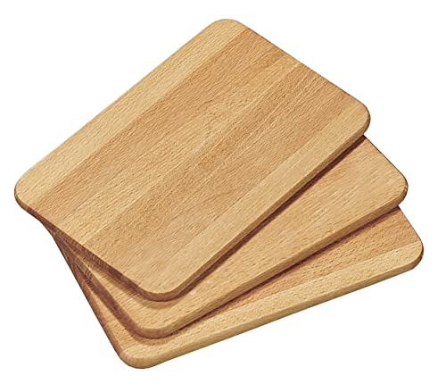 Anik-Shop 3X FRÜHSTÜCKSBRETTCHEN aus Buche 23x15x1cm KESPER Schneidbrett Frühstücksbrett Schneidebrett Vesperbrett Schneidbrett Frühstücks Brett Brettchen Vesper Buchenholz Holz 85003 von Anik-Shop