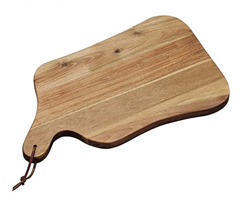 SCHNEIDEBRETT SERVIERBRETT aus Akazien Holz 37,5x23cm mit Griff KESPER Akazienholz Griffbrett Schneidbrett Küchenbrett Holzbrett 17 von Anik-Shop