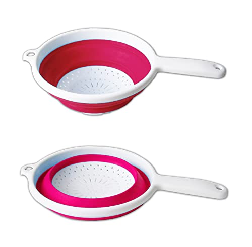 SEIHER faltbar Ø22cm Silikon mit Griff Küchensieb Nudelsieb Abtropfsieb Sieb 3-Varianten 27 (Rot), 71227 von Anik-Shop