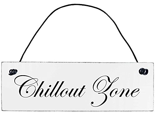 Anika Hermsen-Grallert, HomeYourself Shabby Chic Vintage Schild Chillout Zone Dekoschild Türschild von Anika Hermsen-Grallert, HomeYourself