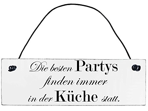 Shabby Chic Vintage Schild Die besten Partys Küche Dekoschild Türschild von Anika Hermsen-Grallert, HomeYourself