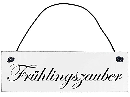 Shabby Chic Vintage Schild Frühlingszauber Dekoschild Türschild von Anika Hermsen-Grallert, HomeYourself