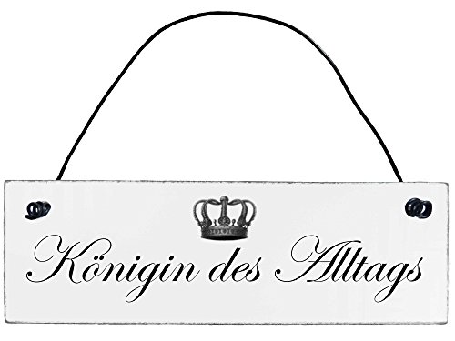 Shabby Chic Vintage Schild Königin des Alltags Dekoschild Türschild von Anika Hermsen-Grallert, HomeYourself