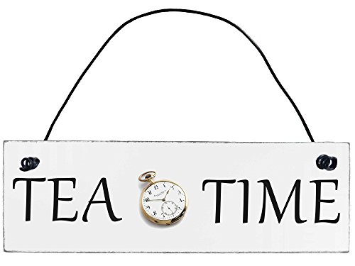 Shabby Chic Vintage Schild Tea Time Dekoschild Türschild von Anika Hermsen-Grallert, HomeYourself