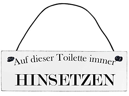 Anika Hermsen-Grallert, HomeYourself Shabby Chic Vintage Schild Toilette hinsetzen Dekoschild Türschild von Anika