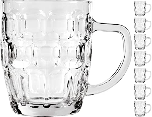 Anilar 8x klassischer Bierkrug, große 500ml Biergläser Bierhumpen Bierglas Bierseidel 0,5 Liter, Transparent von Anilar